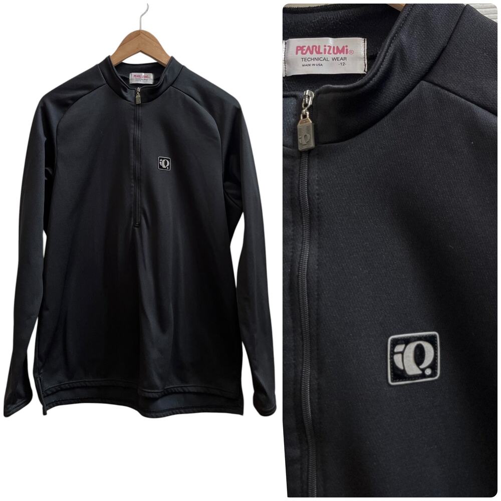 Pearl Izumi Technical Wear Black Half Zip Pullover Jersey Top Size 12